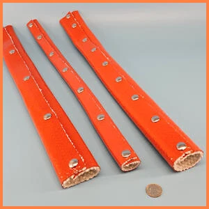 Firesleeve with stainless steel metal snap closure